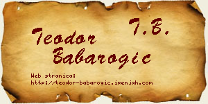 Teodor Babarogić vizit kartica